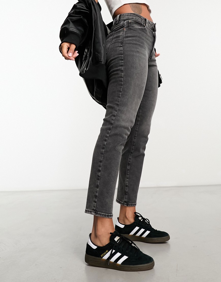 Only Blush High Waisted Side Split Flared Jeans In Washed Black In | ModeSens