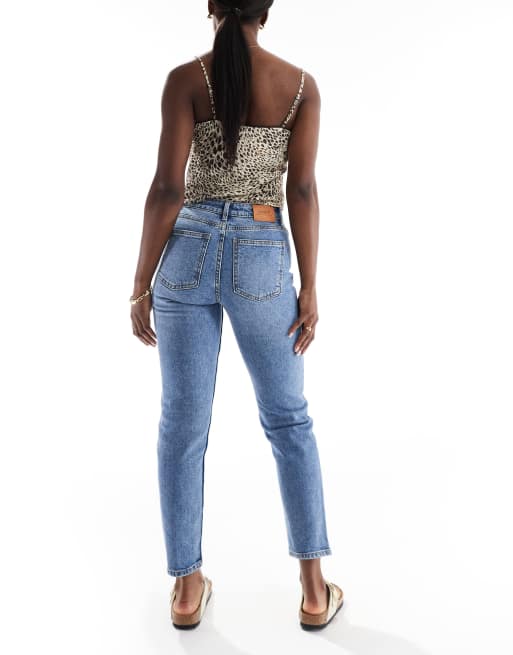 Only - Emily - Jean droit à taille haute - Bleu moyen , 2 de 5