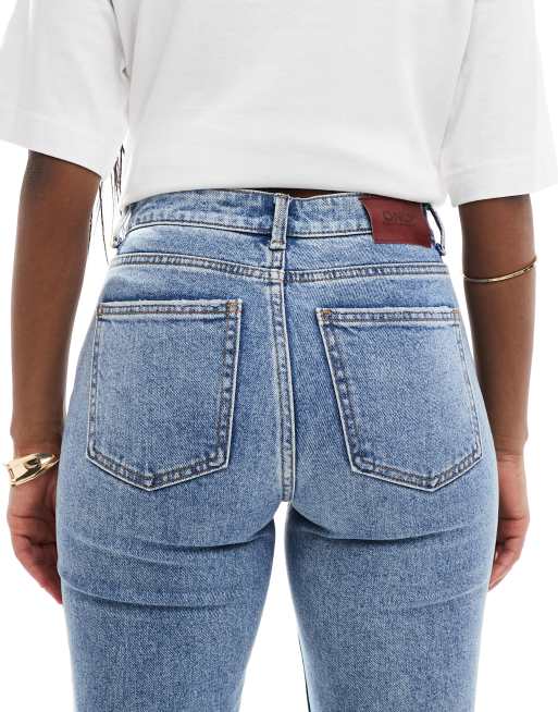 Only - Emily - Jeans dritti lavaggio chiaro a vita alta , 4 di 5