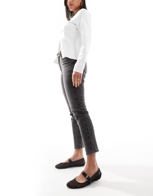 Only - Emily - Jeans met rechte pijpen en hoge taille in grijze wassing , 3 van 5