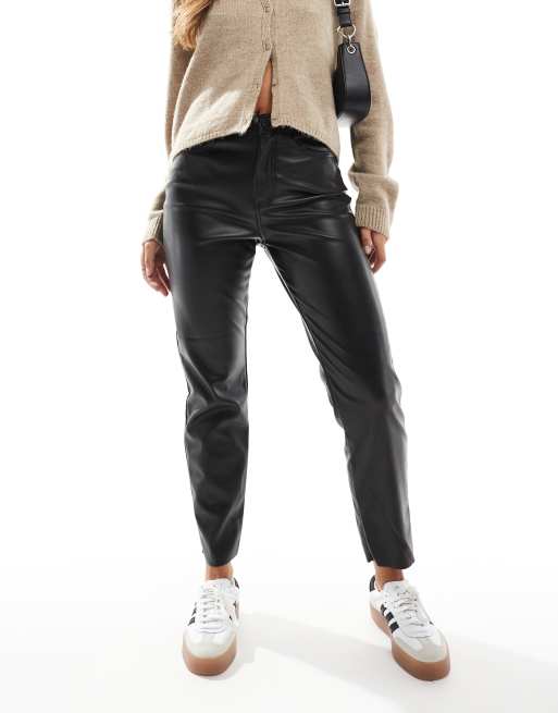 Pantalon simili cuir only hot sale