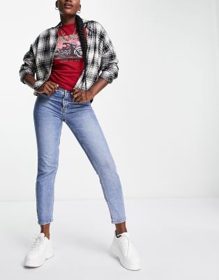 Only Emily Straight Leg Jeans In Blue