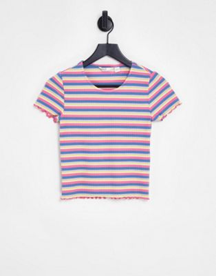 Only emma stripe t-shirt in pink