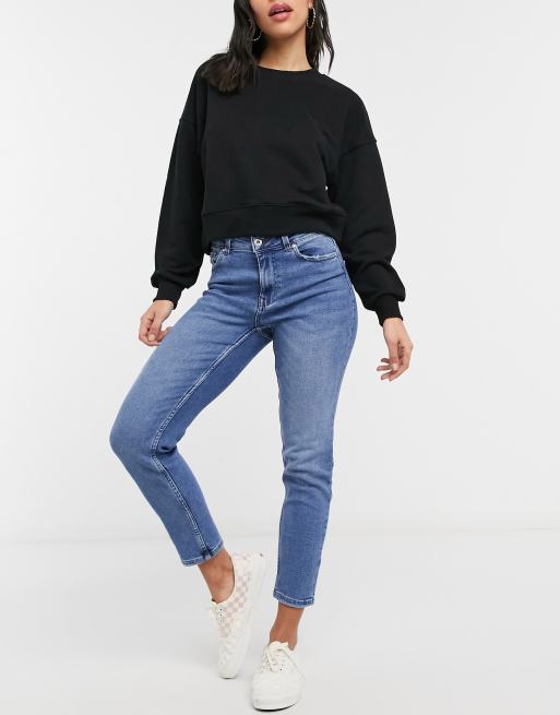 Only – Erica – Niebieskie dopasowane jeansy z prostymi nogawkami