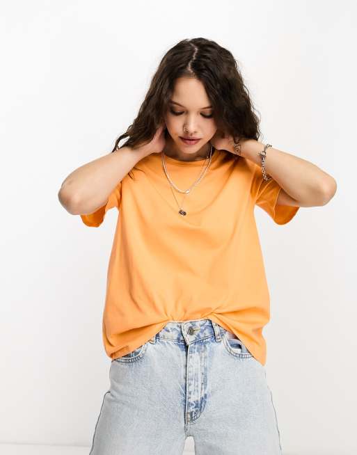 Only exclusive crew neck t-shirt in orange, 2 of 4