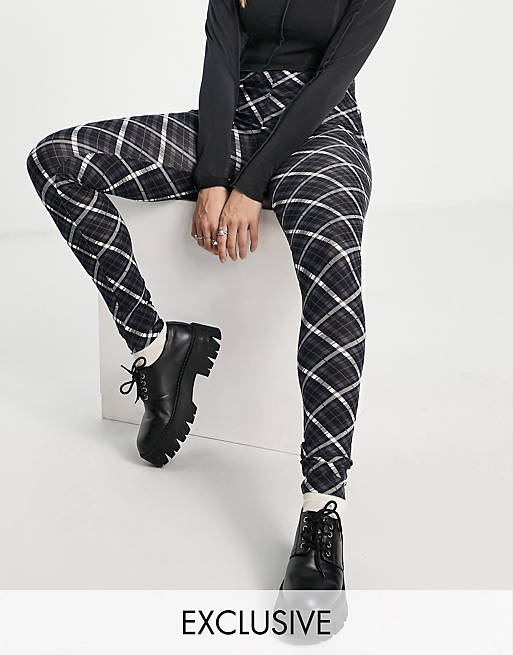 Only exclusive legging in grey check 