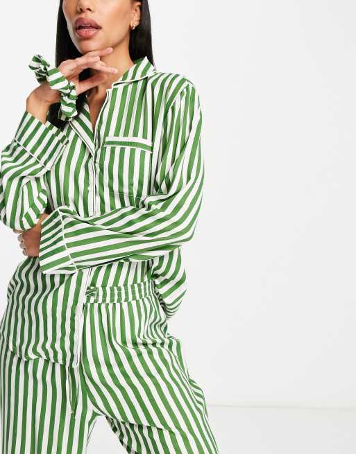 Green stripe online pyjamas