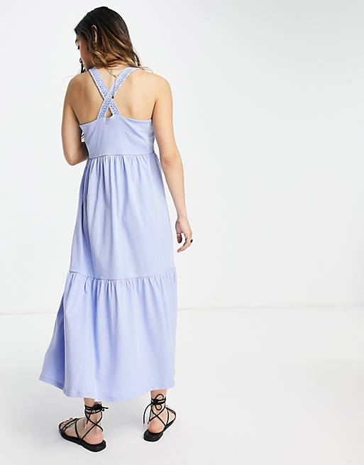 Dresses Only Exclusive maxi dress with lace detail in blue 