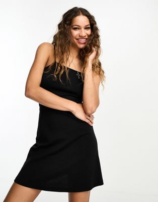 Only exclusive mini cami sundress in black - ASOS Price Checker
