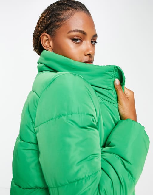 Only exclusive padded jacket in bright green | ASOS