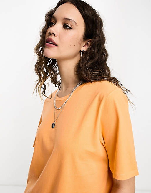 Only - Exclusives - T-shirt met ronde hals in oranje