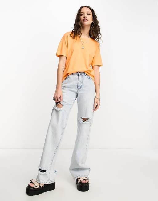Only - Exclusives - T-shirt met ronde hals in oranje, 4 van 4