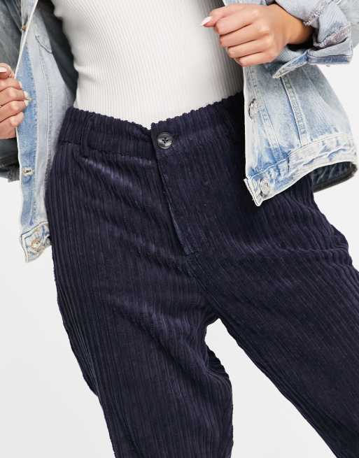 Pantalon évasé Femme Pallas En Velours Côtelé Noir - Taille 36, Bordé Satin, Neuf Avec étiquettes