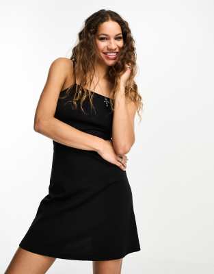 Only - Exklusives Mini-Sommerkleid in Schwarz mit schmalen Trägern