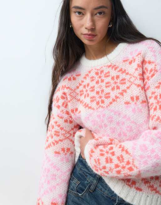 ONLY fairisle-tröja i krämfärg, 5 av 5