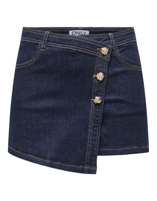 ONLY falda vaquera de denim azul oscuro, 6 de 7