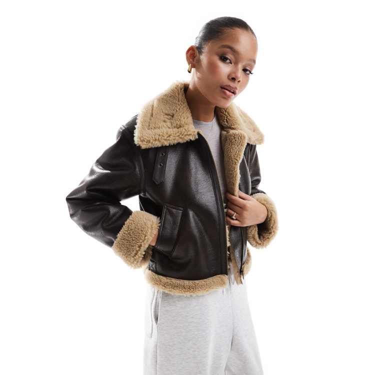 Fur aviator jacket hot sale