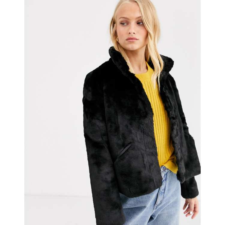 Only faux fur hot sale cropped coat