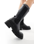 [ONLY] ONLY faux leather chunky boots in black 40 Black