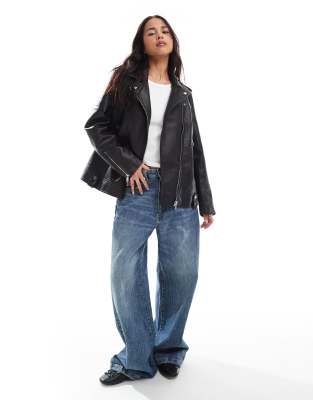 Shop Only Faux Leather Jacket In Black
