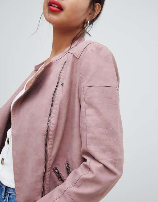 Only pink leather on sale jacket