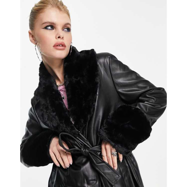 Leather and fur on sale coats