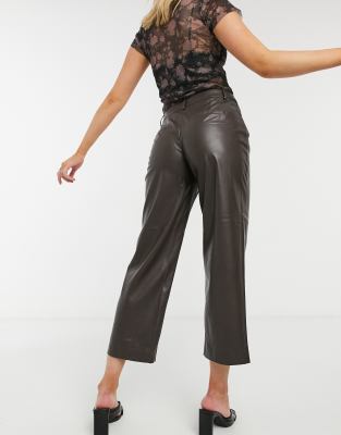 brown pleather pants