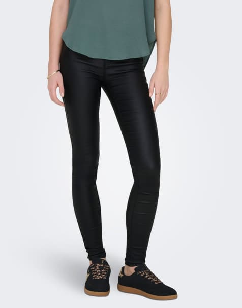 ONLY faux leather skinny trousers in black - view 1