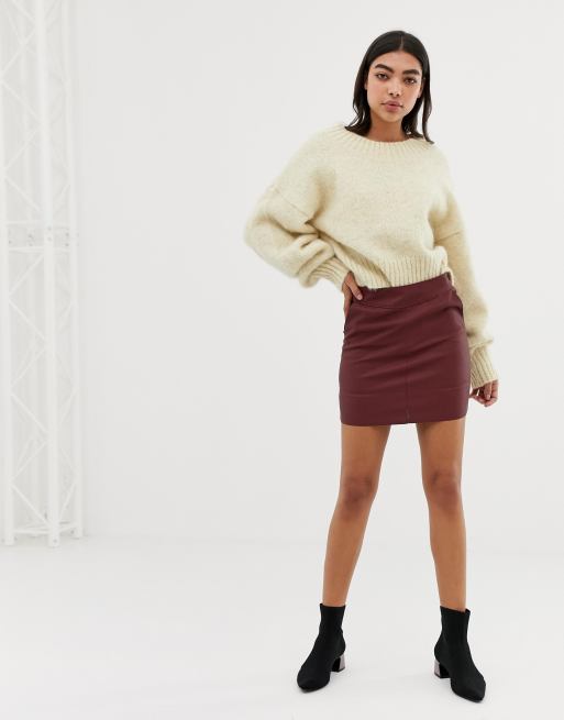 Only faux leather skirt | ASOS