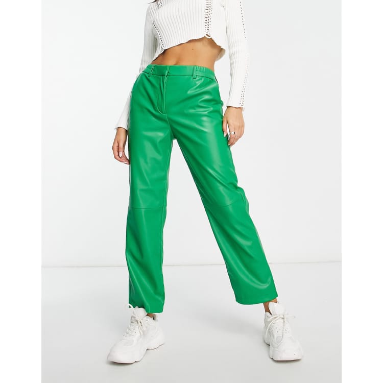 Lime green sales leather pants