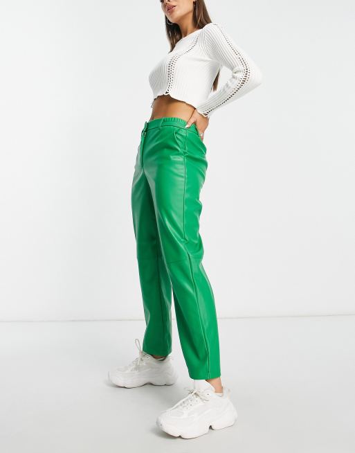 Zara green faux leather pants