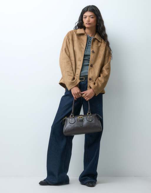 ONLY faux suede jacket in light brown, 4 of 4