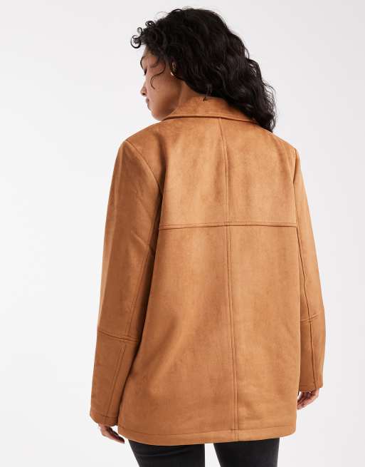 ONLY Kurzjacke ONLJOLINE FAUX SUEDE DRAPY JACKET OTW in Wildleder Optik