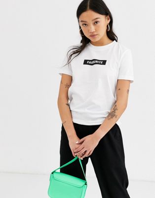 Only favourite slogan t-shirt in white | ASOS