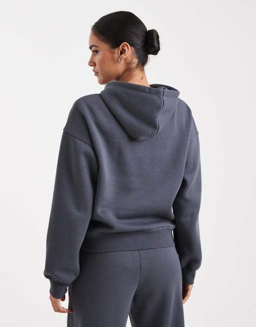 ONLY - Felpa con cappuccio in jersey blu in coordinato, 4 di 4