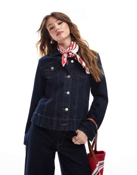 ONLY – Figurbetonte Jeansjacke in Indigoblau, Kombiteil - view 1