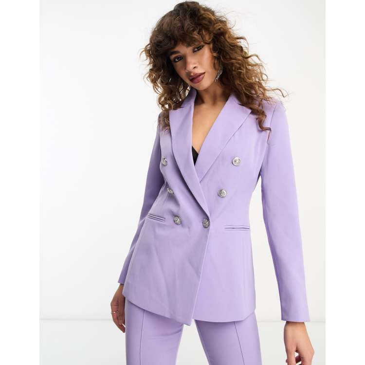 Pieces Alice wool blend coat in lilac