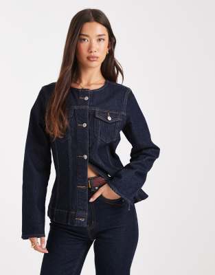 ONLY ONLY fitted denim jacket co-ord in indigo-Blue