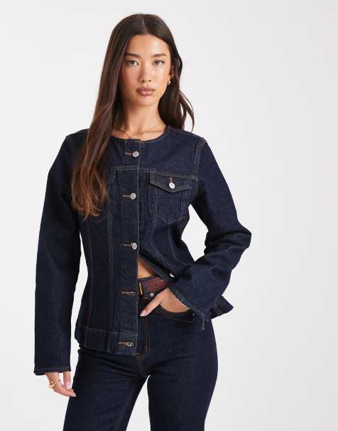 ONLY fitted denim jacket in indigo - part of a set - view 1