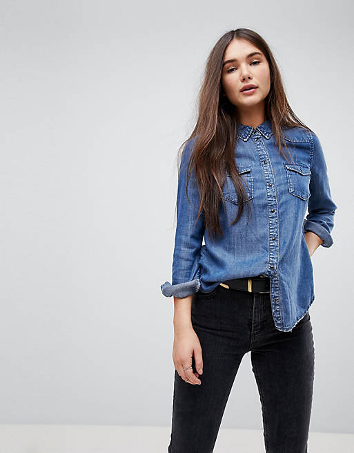 Only Fitted Denim Shirt | ASOS