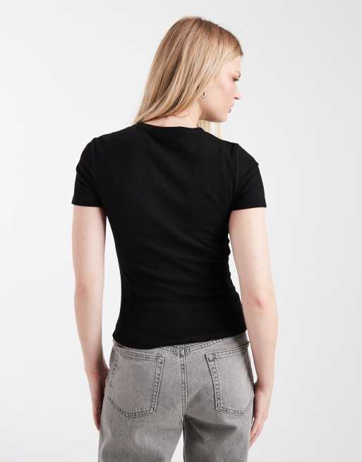 ONLY fitted ribbed top in black, 4 of 4