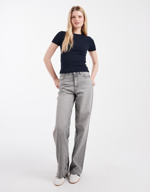 ONLY fitted ribbed top in navy, 2 of 4