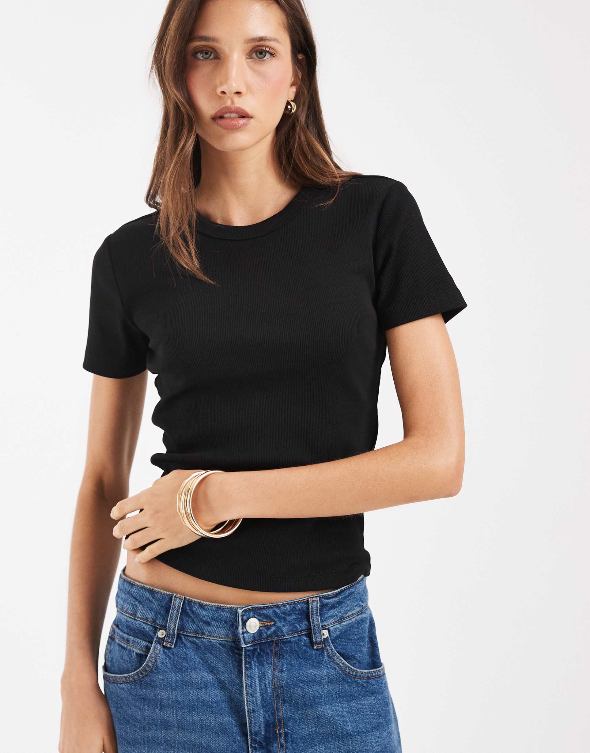 only fitted t-shirt in black