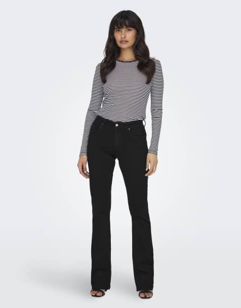 ONLY Flared fit jeans in black