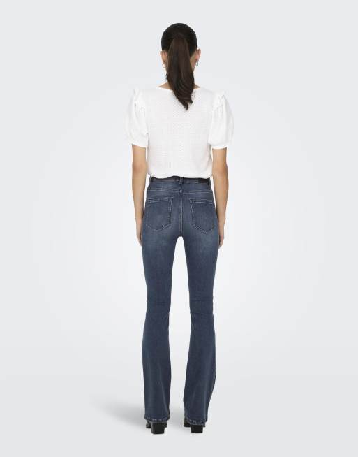 ONLY Flared fit jeans in blue, 3 of 3