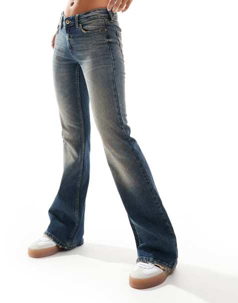 ONLY - Flared jeans met lage taille in vintage tint - view 1