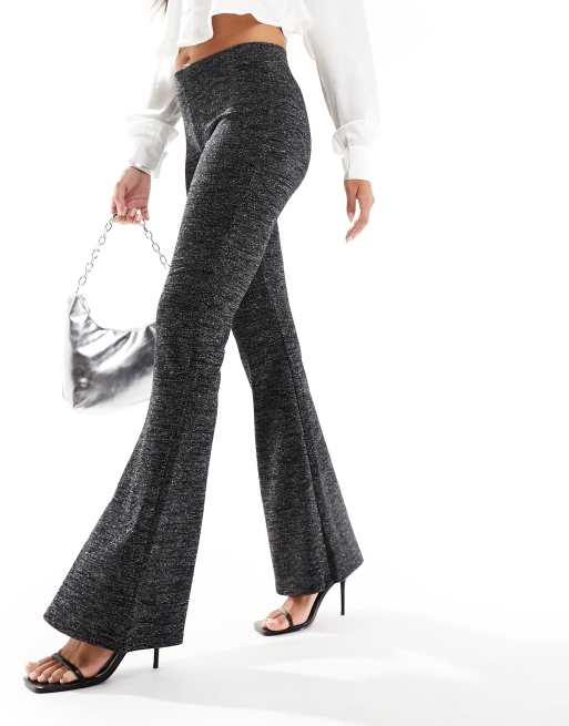 Alena Black Glitter High Waist Flared Trousers – Club L London - USA