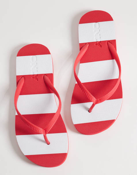 ONLY flip flops in red stripes - view 1