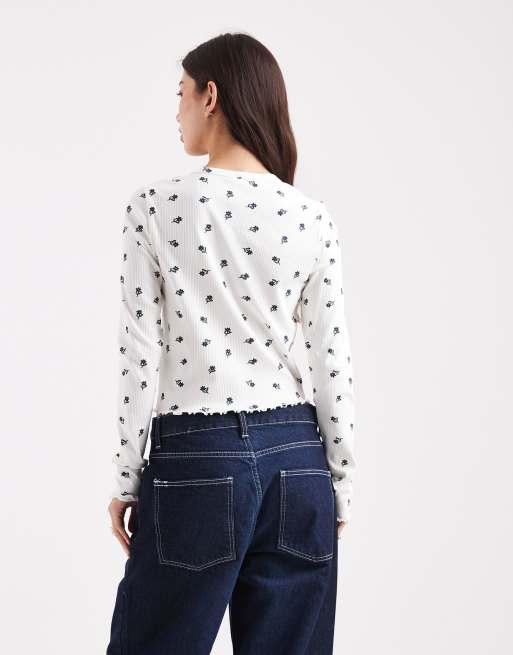 ONLY flower print cardigan in white, 2 of 4