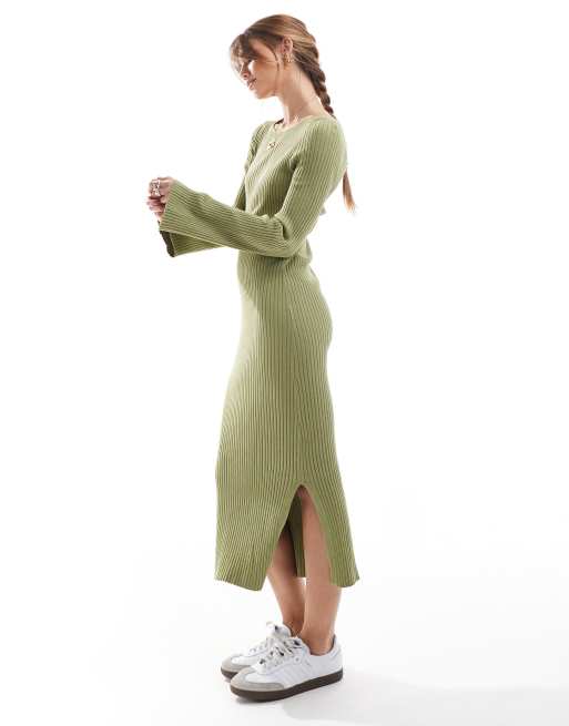 slim fit dress slacks Lenore Knit Dress Sage – TOVE Studio main image 1
